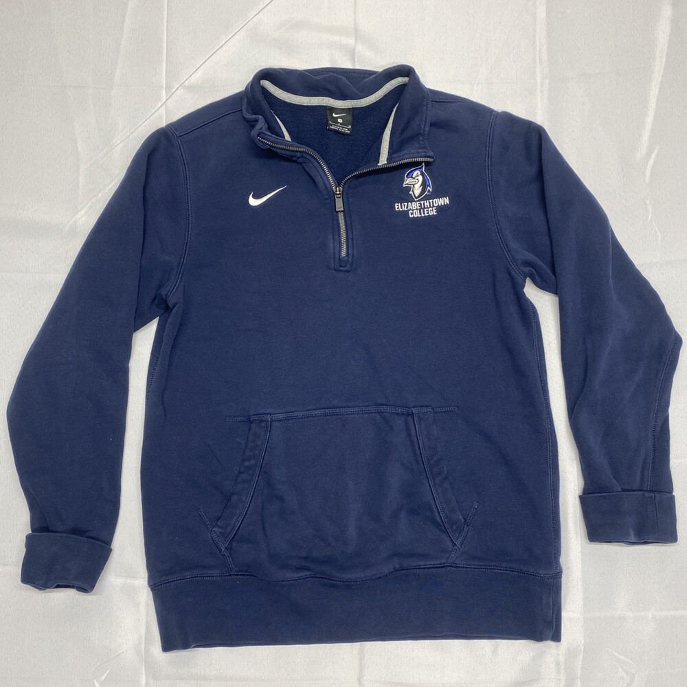 Nike Elizabethtown College Blue 1/4 Zip Pullover Sweatshirt Size Small
